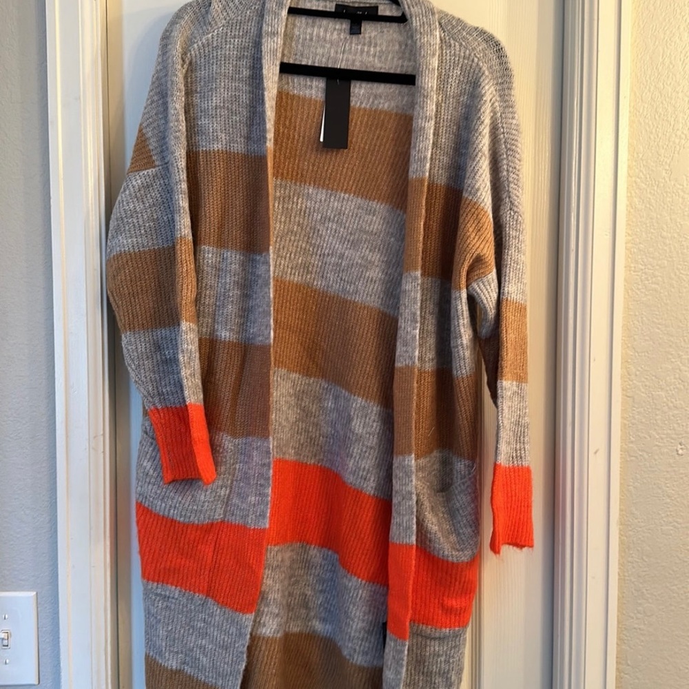 Long striped cardigan